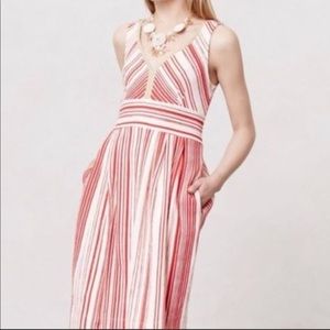 Anthropologie Postage Stamp striped dress Sz 8